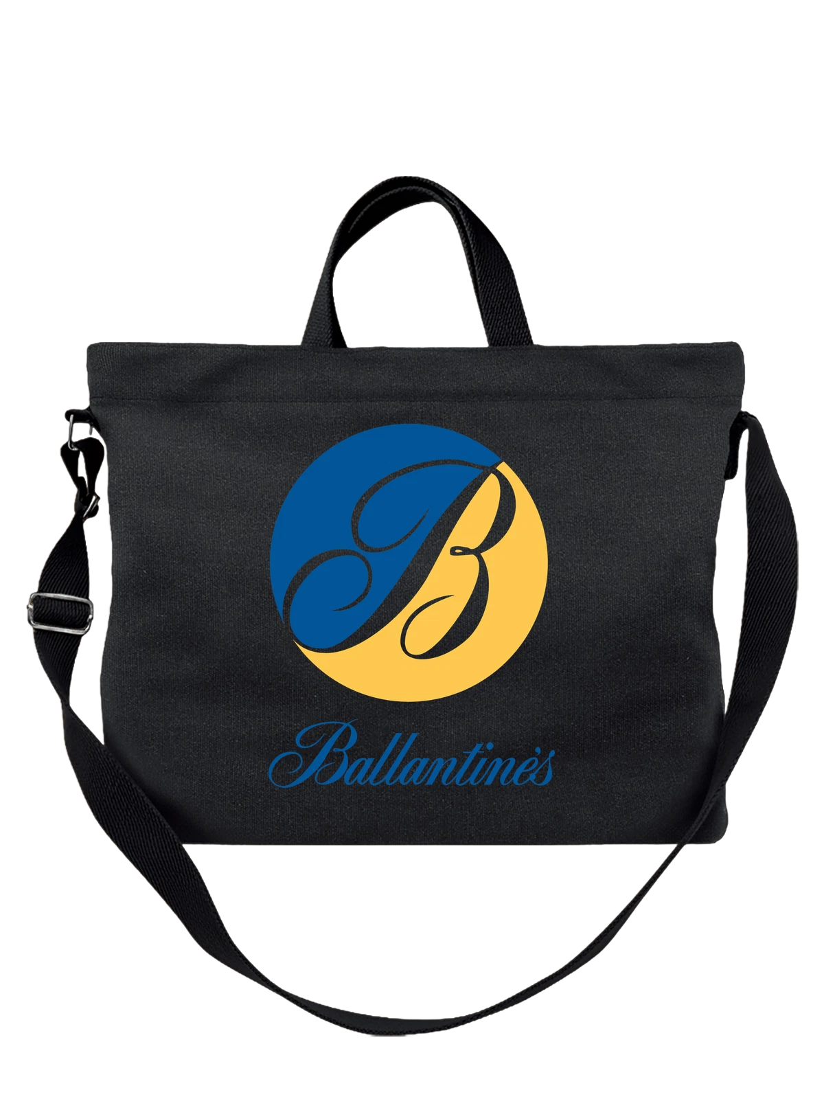 Сумка Ballantines чёрная с принтом — винтажная этикетка — Чёрная, фото 1