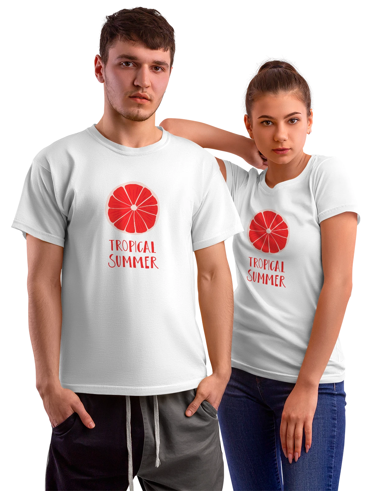 Футболка Грейпфрут tropical summer белая с принтом — растительная пища — Белая, фото 1