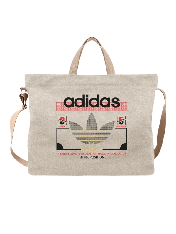 Сумка Adidas: черный логотип на красном фоне — Белая, фото 1