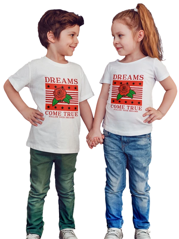 Футболка цветок роза надпись dreams come true — Белая, фото 1