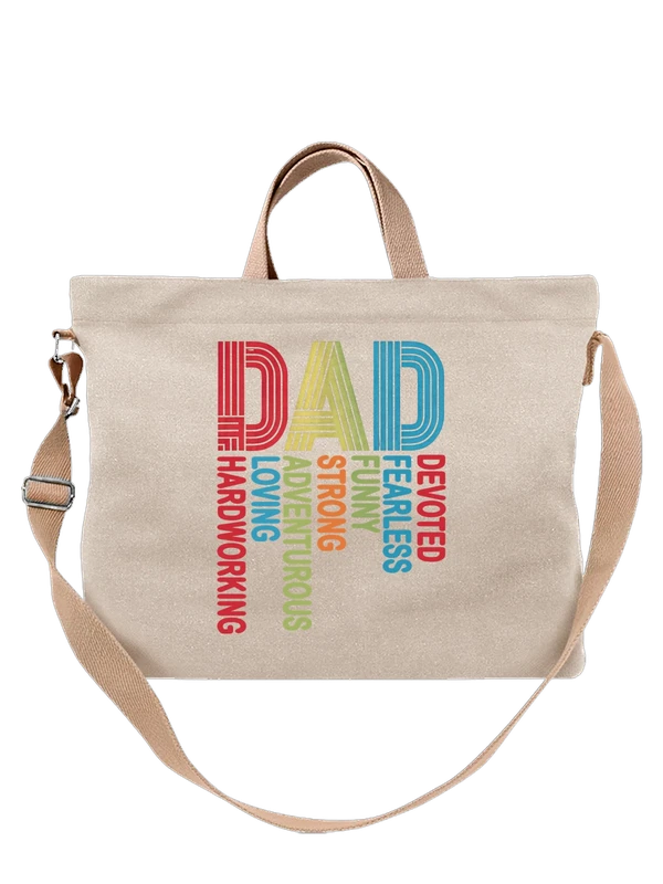 Сумка DAD в ретро стиле с цветными полосами — Белая, фото 1