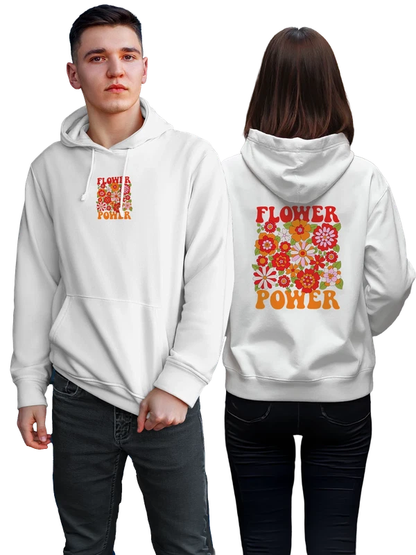 Худи цветы flower power — Белая, фото 1