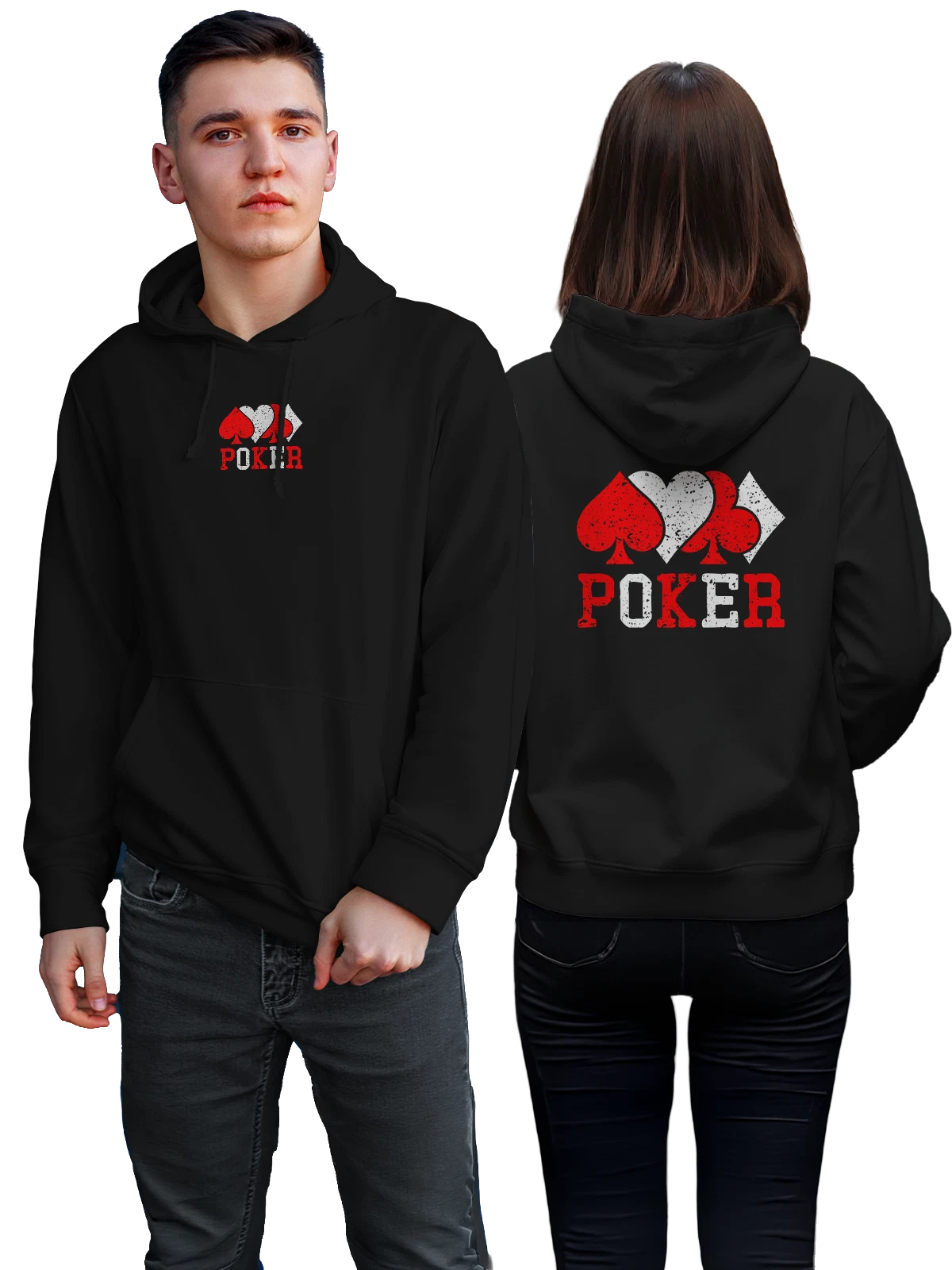 Худи Покер poker чёрное с принтом — подарок игроку — Чёрная, фото 1