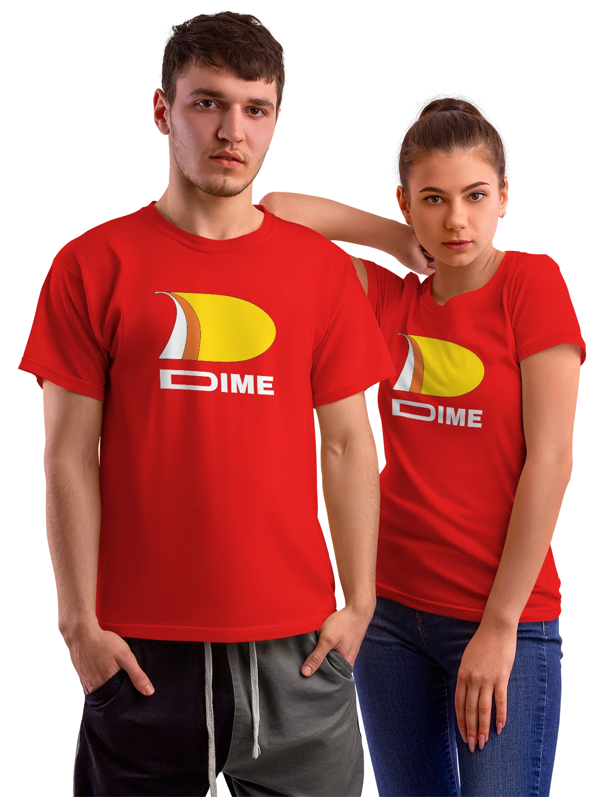 Футболка Dime красная с принтом — уличная одежда — Красная, фото 1