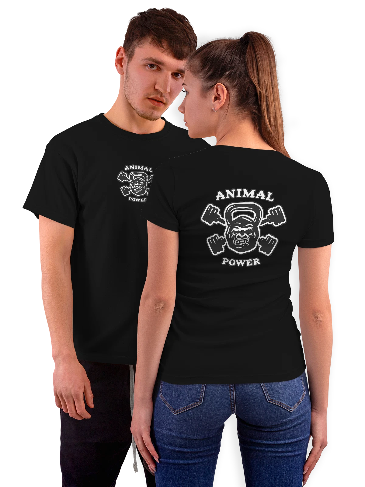 Футболка Горилла сила чёрная с принтом на спине — футболка подростку — Чёрная, фото 1