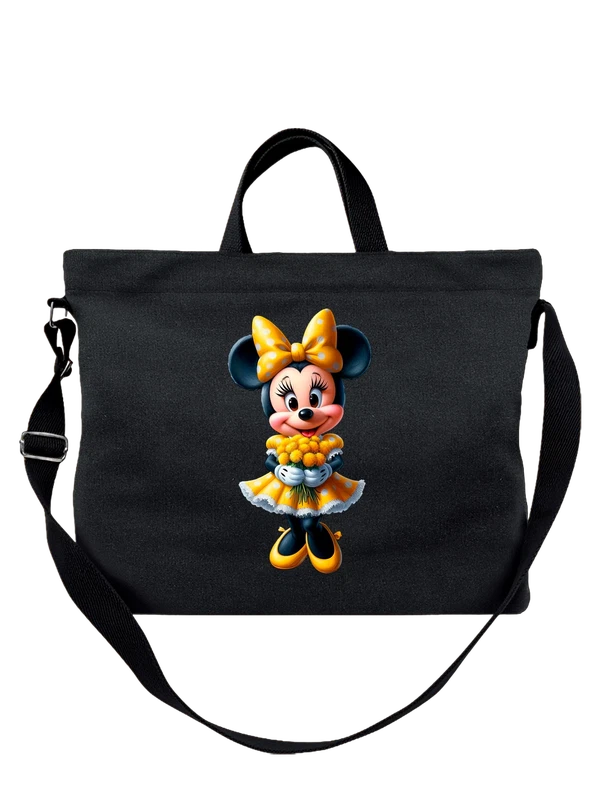 Сумка Минни Маус Minnie Mouse с одуванчиками — Чёрная, фото 1