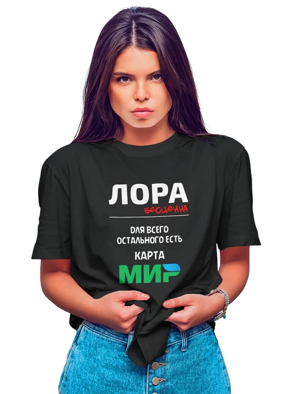 Футболка с именем Лориса Лора — Чёрная, фото 1