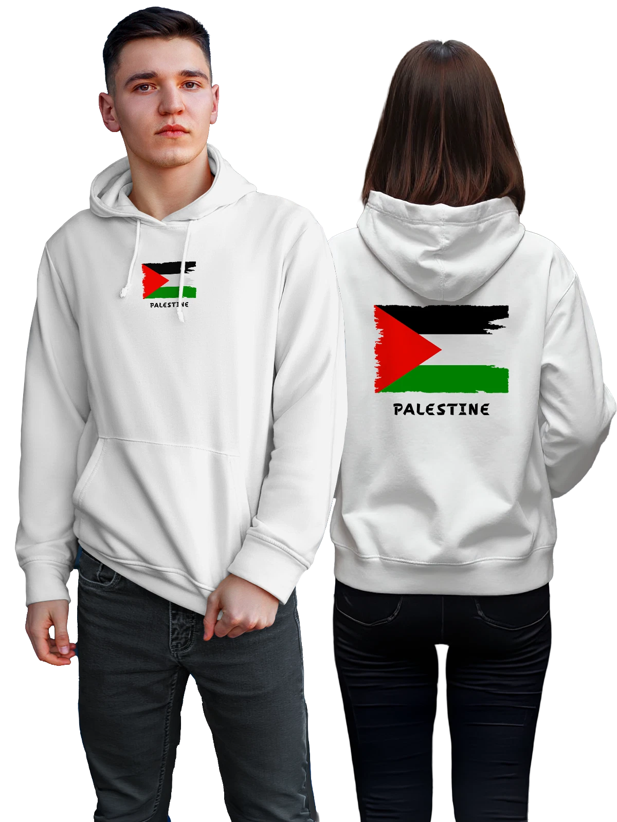 Худи с флагом Палестины Palestine белое с принтом — национальная символика — Белая, фото 1