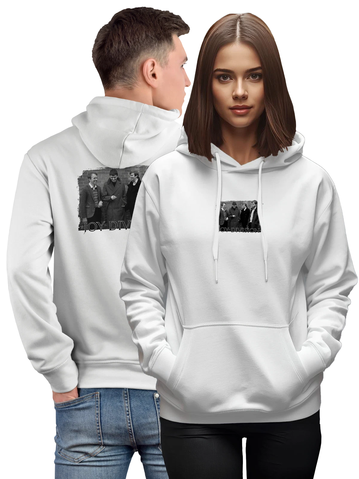 Худи Joy Division Джой Дивижн белое с принтом — футболка подростку — Белая, фото 1