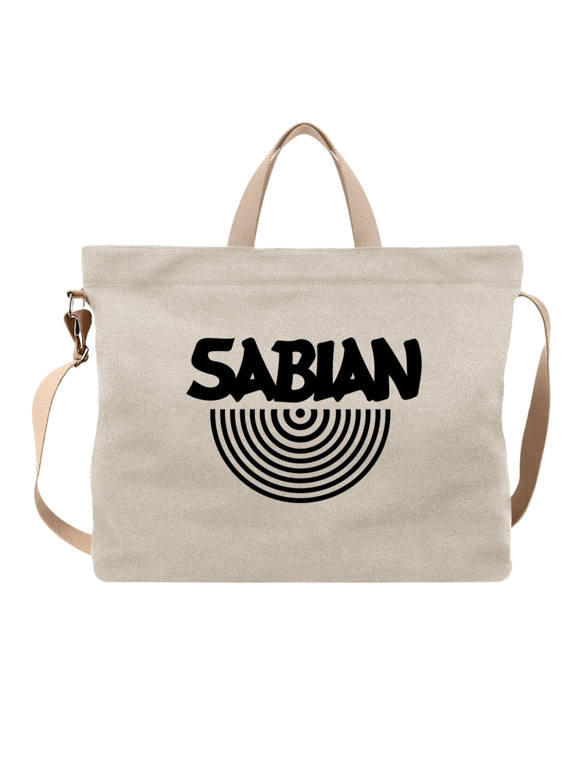 Сумка Sabian белая с принтом — современная айдентика — Белая, фото 1