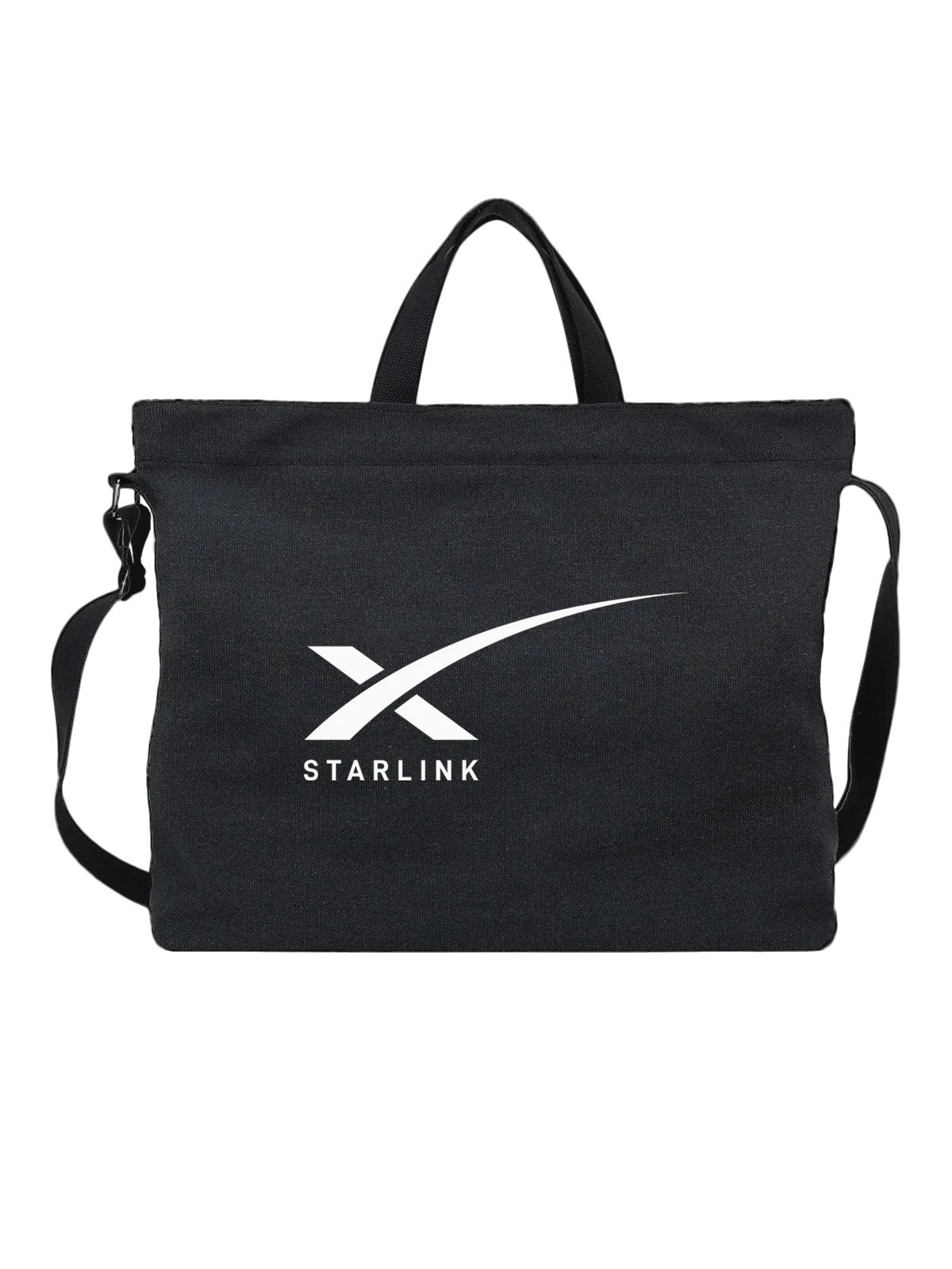 Сумка StarLink чёрная с принтом — интернет с орбиты — Чёрная, фото 1