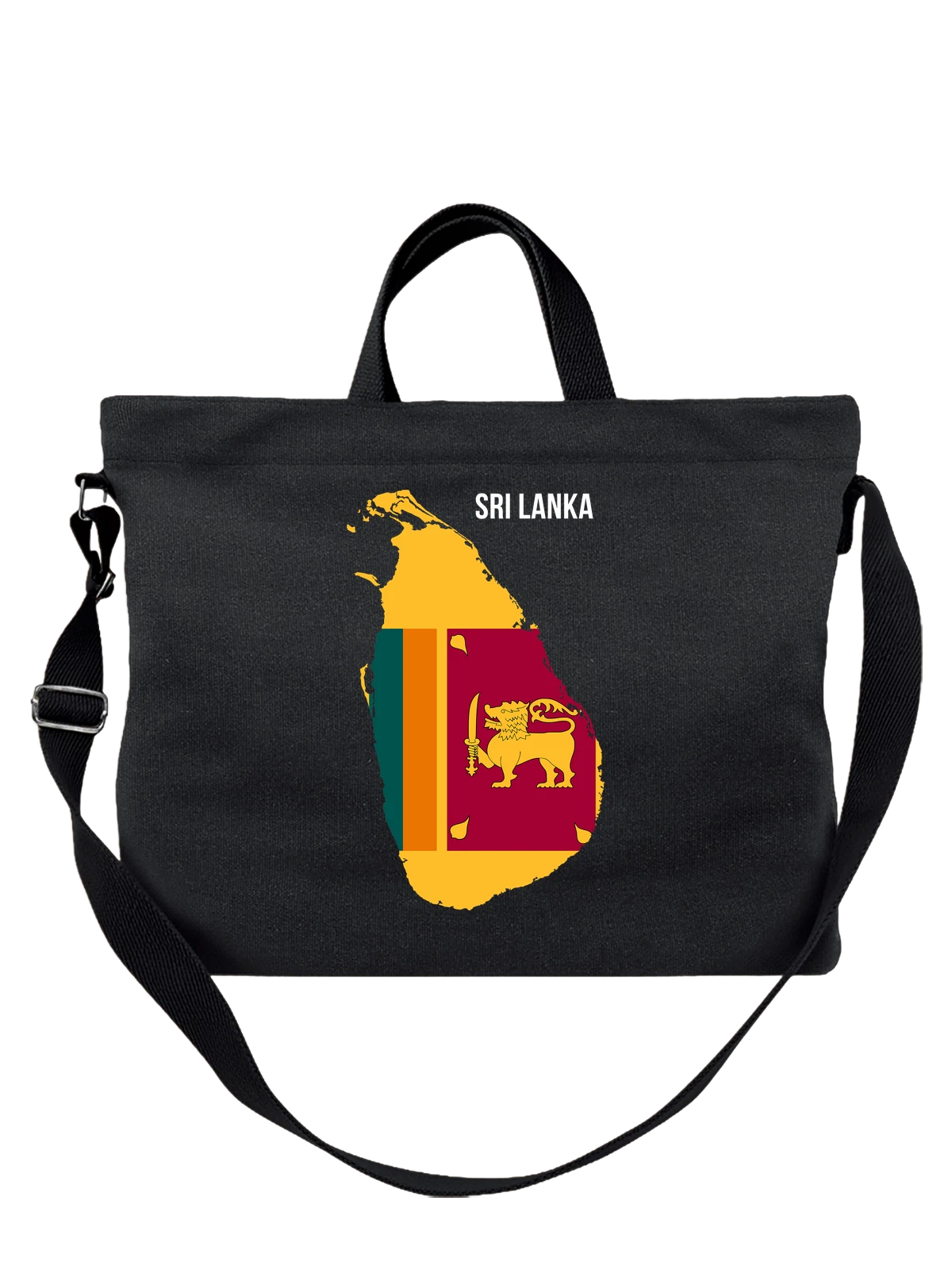 Сумка с флагом Шри Ланки Sri Lanka чёрная с принтом — национальная символика — Чёрная, фото 1