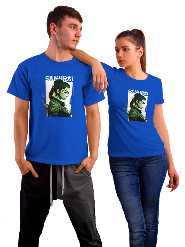 Футболка аниме samurai — Синяя, фото 1