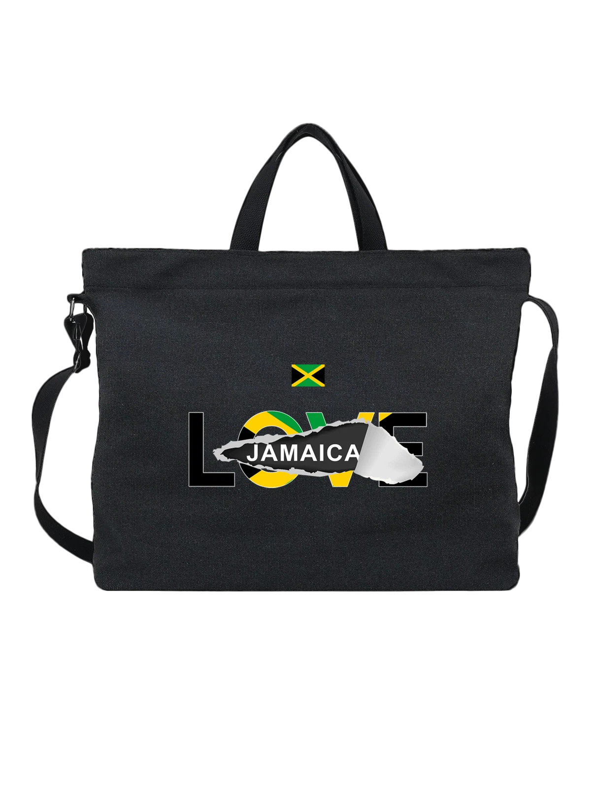 Сумка Флаг Ямайки Jamaica чёрная с принтом — национальная символика — Чёрная, фото 1