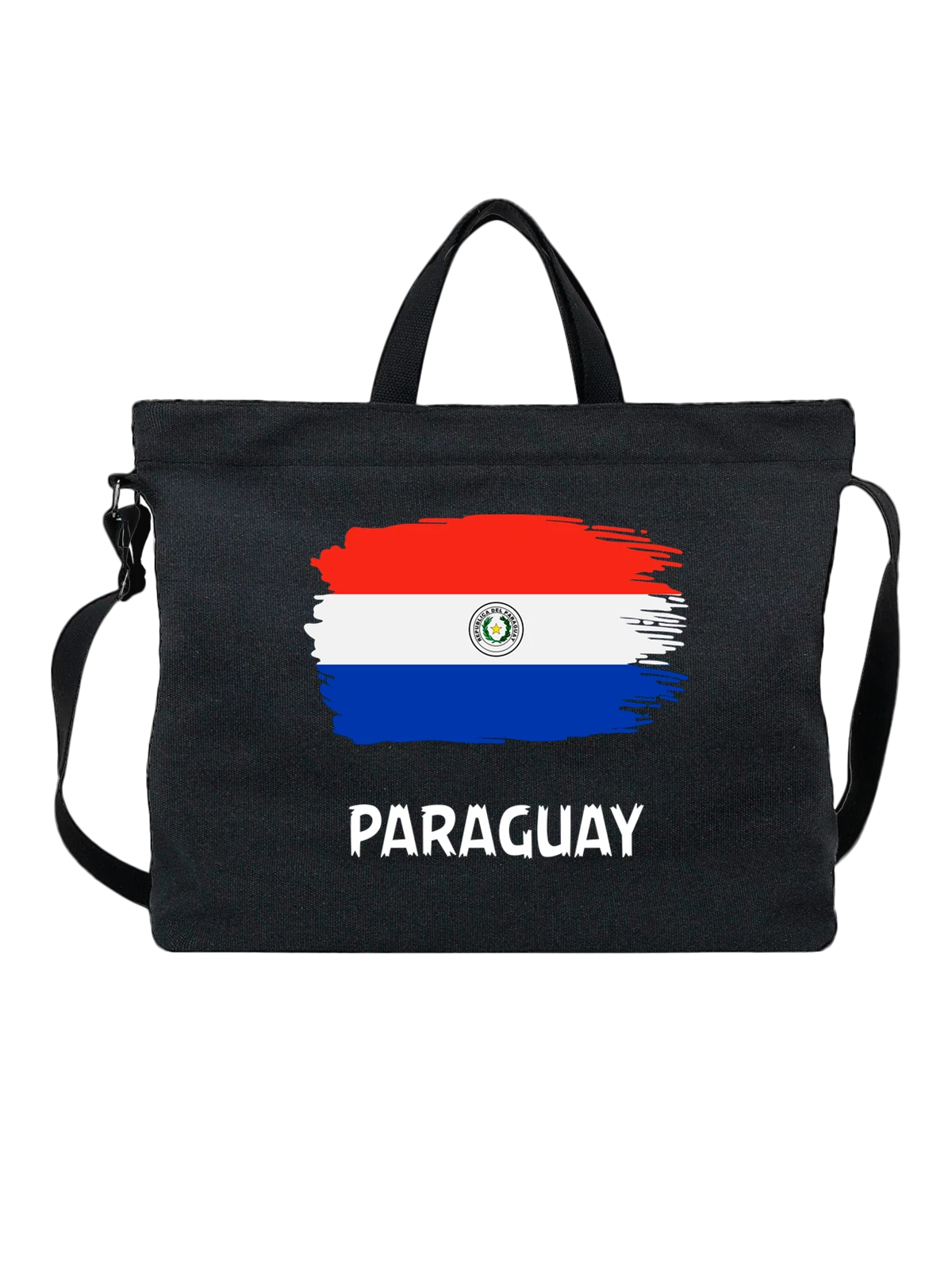 Сумка с флагом Парагвай Paraguay чёрная с принтом — национальная символика — Чёрная, фото 1