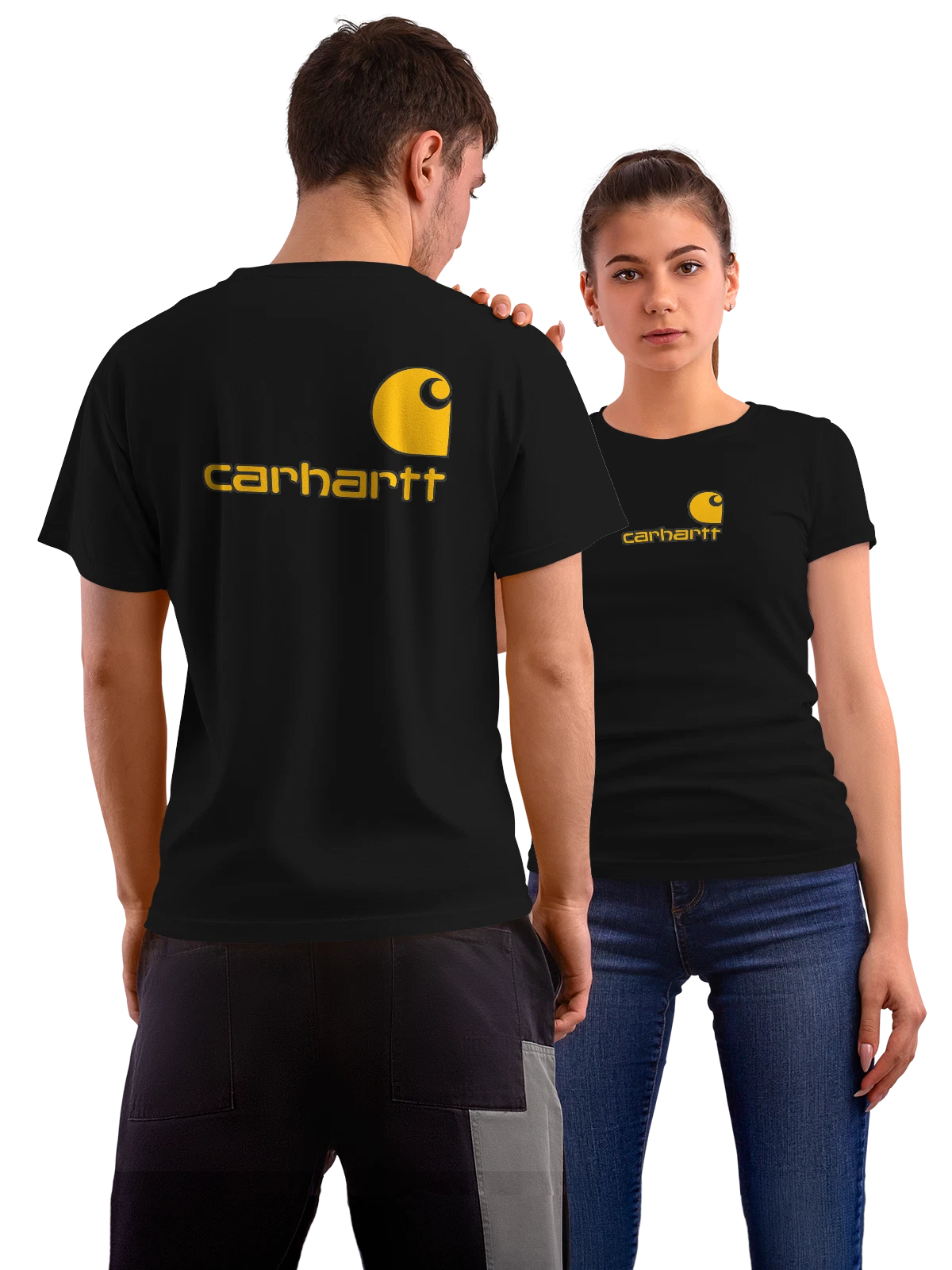 Футболка Carhartt чёрная с принтом на спине — workwear и streetwear — Чёрная, фото 1