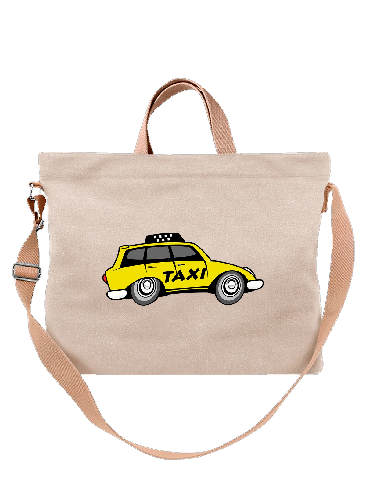 Сумка с такси taxi белая с принтом — гаражная культура — Белая, фото 1
