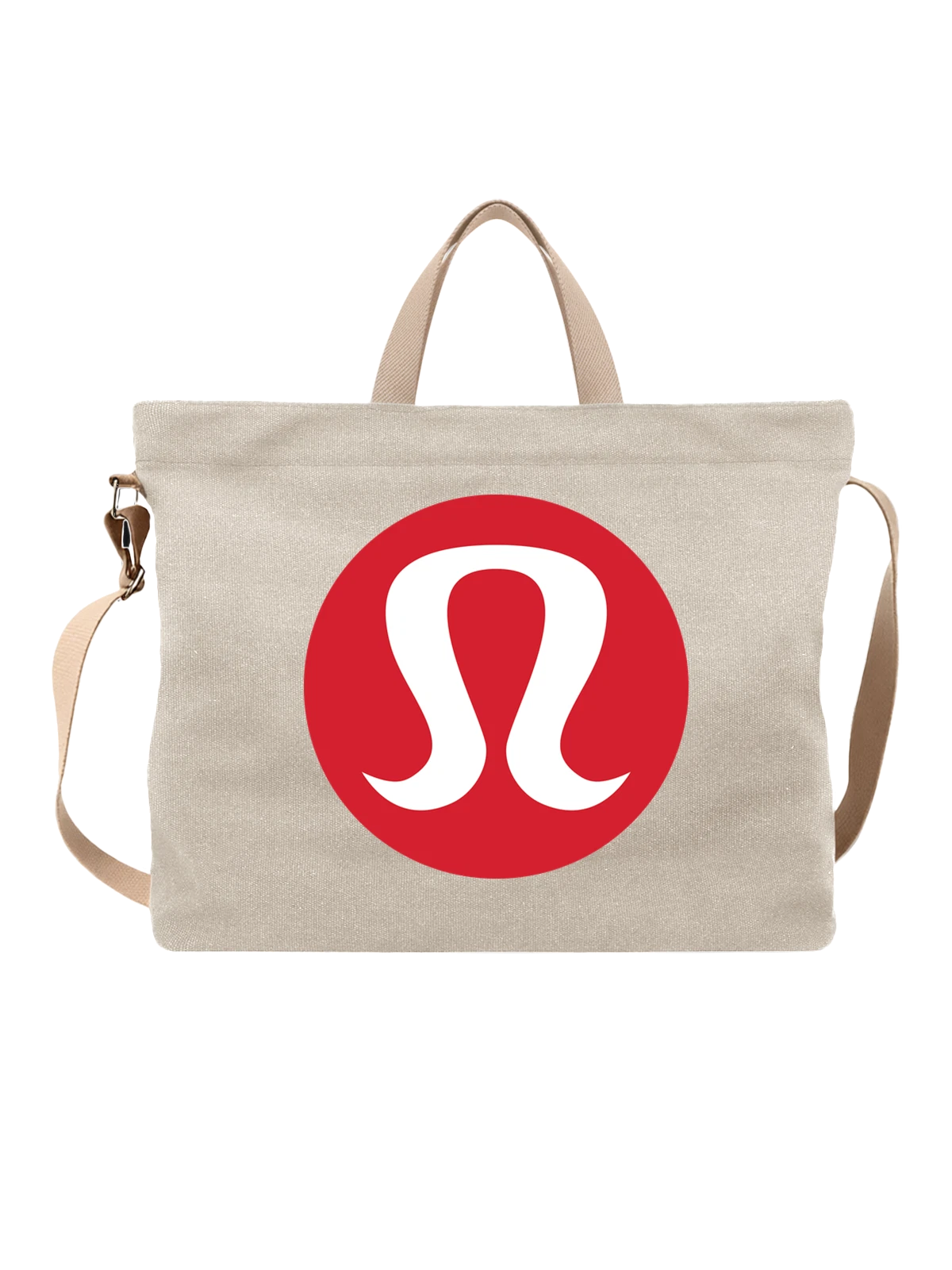 Сумка Lululemon белая с принтом — современная айдентика — Белая, фото 1