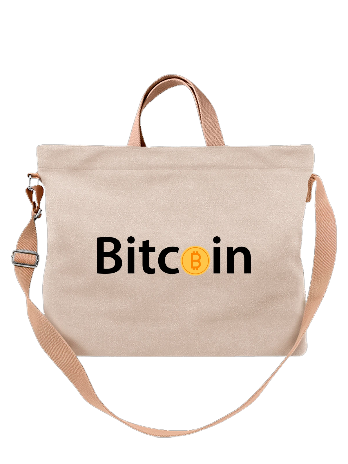 Сумка Биткоин bitcoin белая с принтом — подарок криптоэнтузиасту — Белая, фото 1