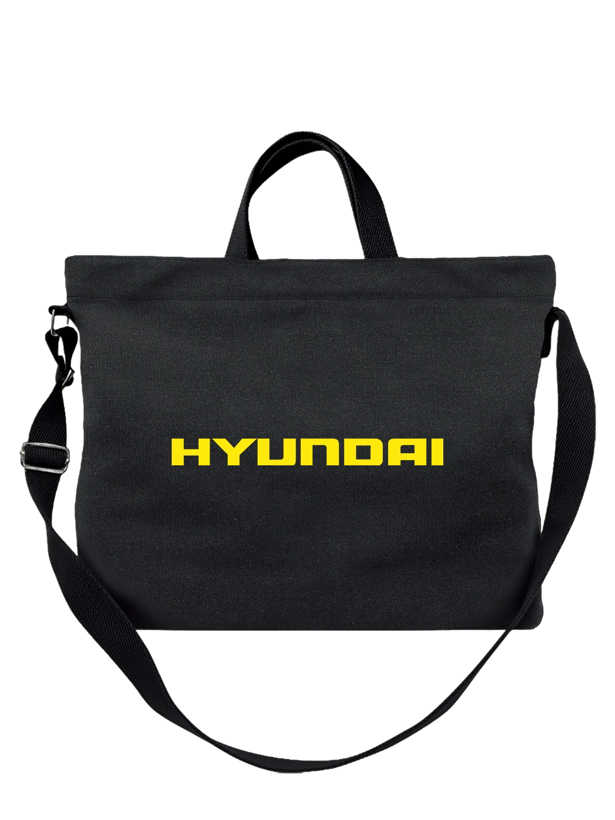 Сумка Hyundai чёрная с принтом — яркая типографика — Чёрная, фото 1