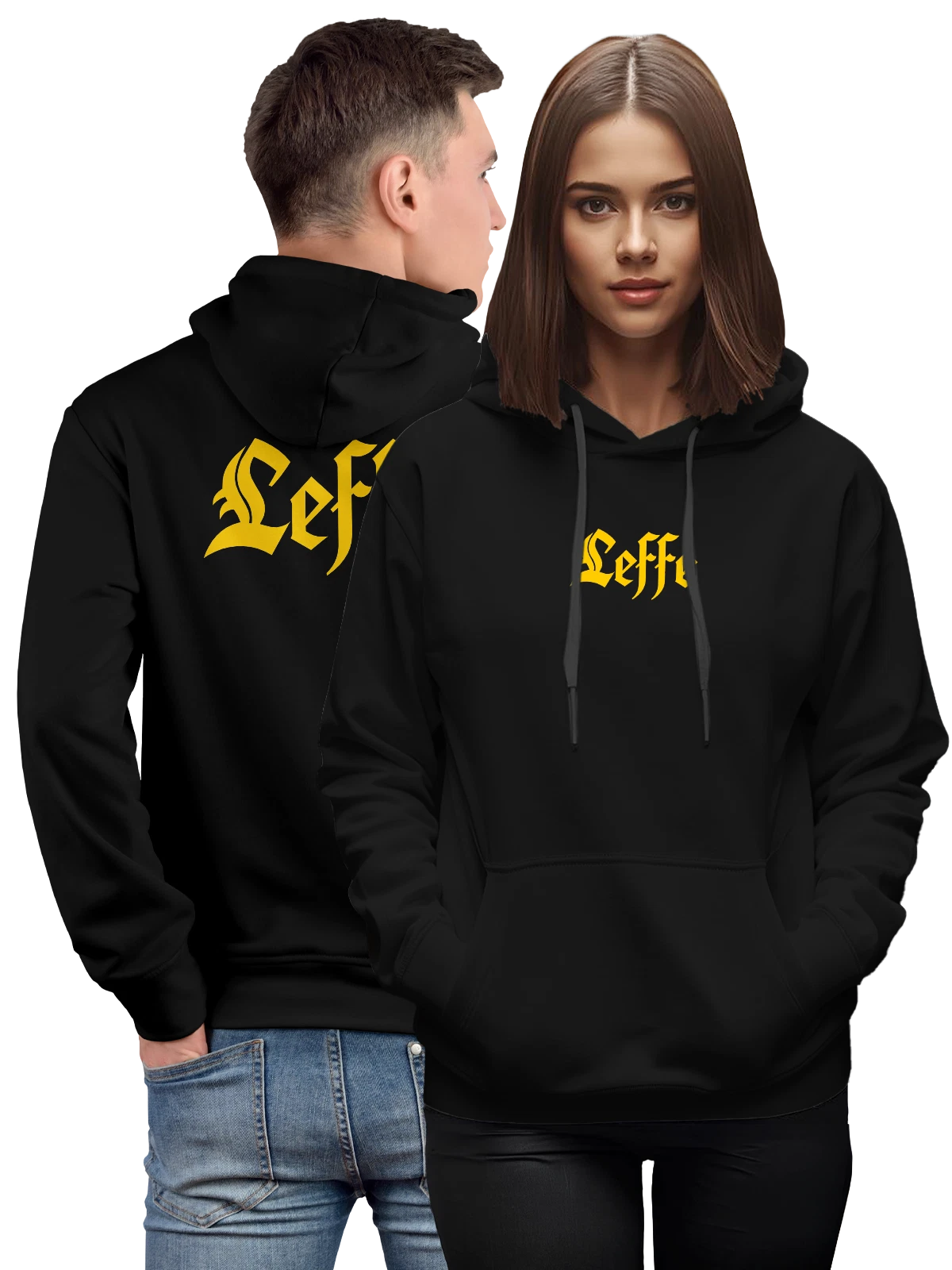 Худи Leffe чёрное с принтом — принт для бармена — Чёрная, фото 1