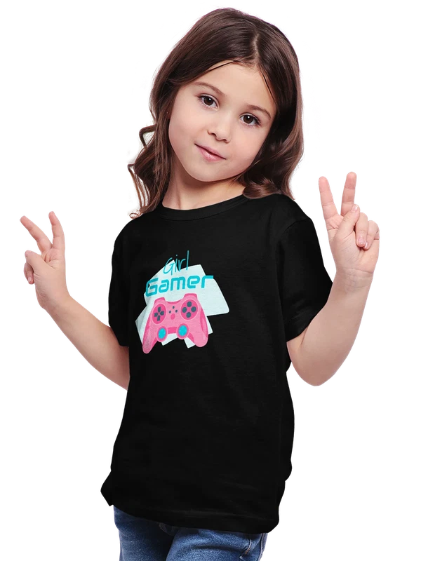 Футболка с надписью girl gamer — Чёрная, фото 1