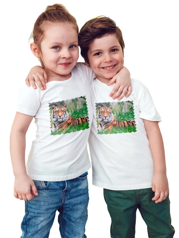 Футболка Животные Бенгальский тигр 5 км — Белая, фото 1