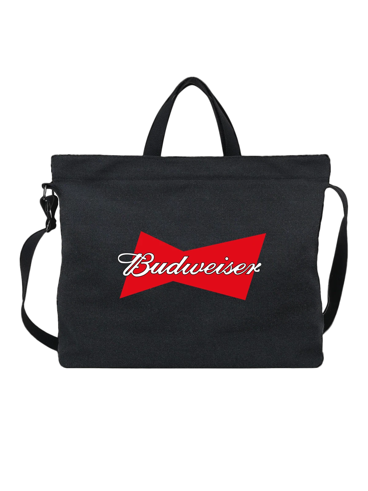 Сумка Budweiser чёрная с принтом — футболка для вечеринки — Чёрная, фото 1