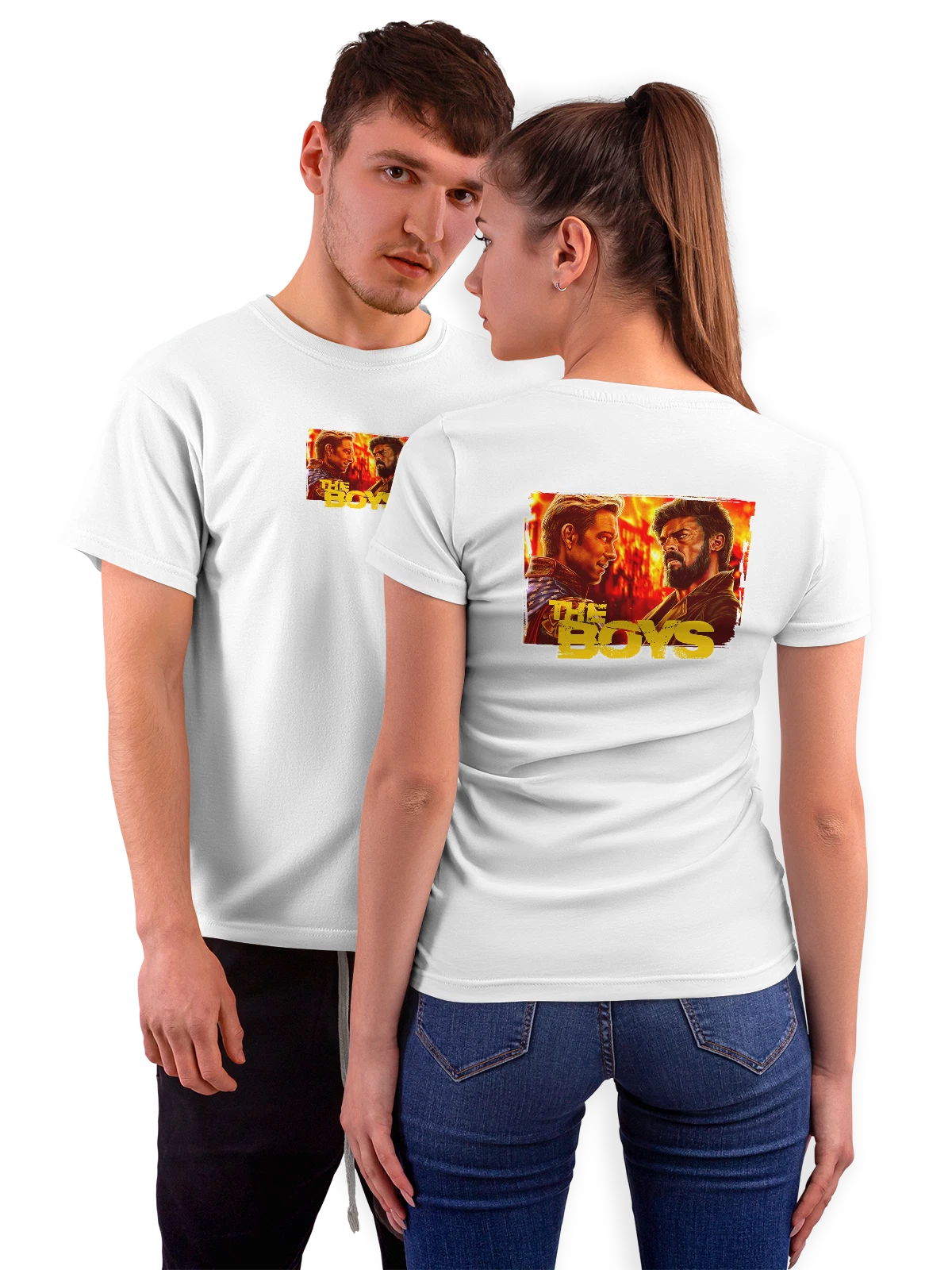 Футболка Пацаны the Boys белая с принтом на спине — футболка подростку — Белая, фото 1