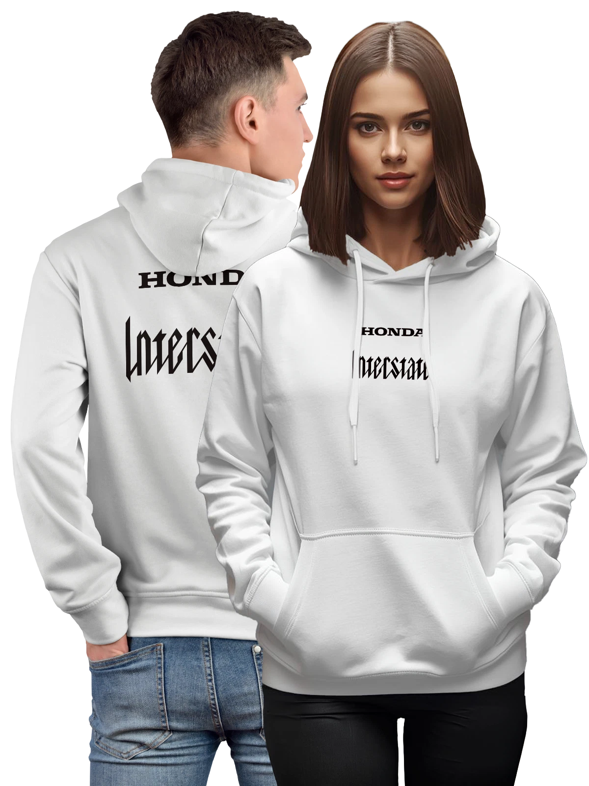 Худи Honda белое с принтом — байкерская тематика — Белая, фото 1