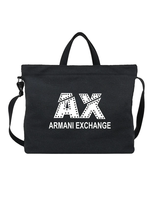 Сумка Max Armani Exchange в гороховом узоре — Чёрная, фото 1