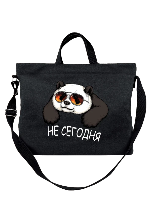 Сумка панда в очках — Чёрная, фото 1