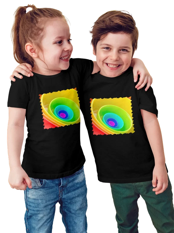 Футболка Графика Rainbow Color Ring — Чёрная, фото 1