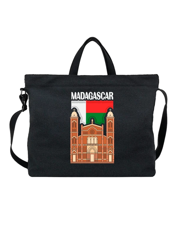 Сумка с флагом Мадагаскара Madagascar — Чёрная, фото 1