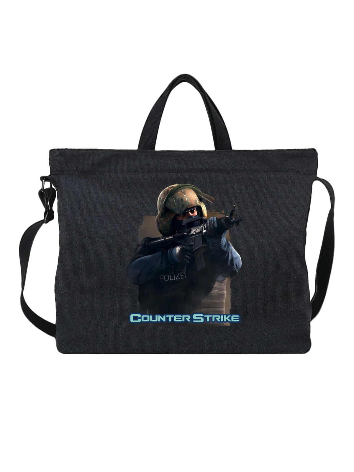 Сумка CS GO чёрная с принтом — футболка подростку — Чёрная, фото 1