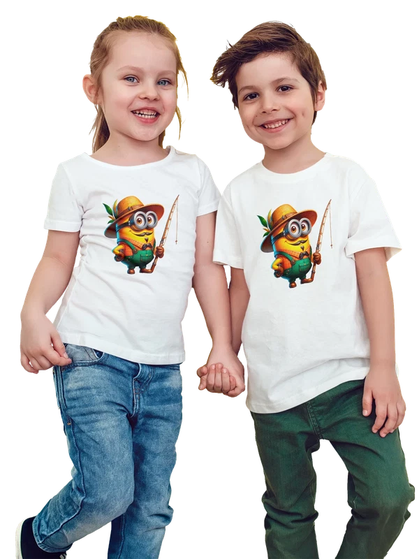 Футболка с Миньоном рыбаком Minion — Белая, фото 1