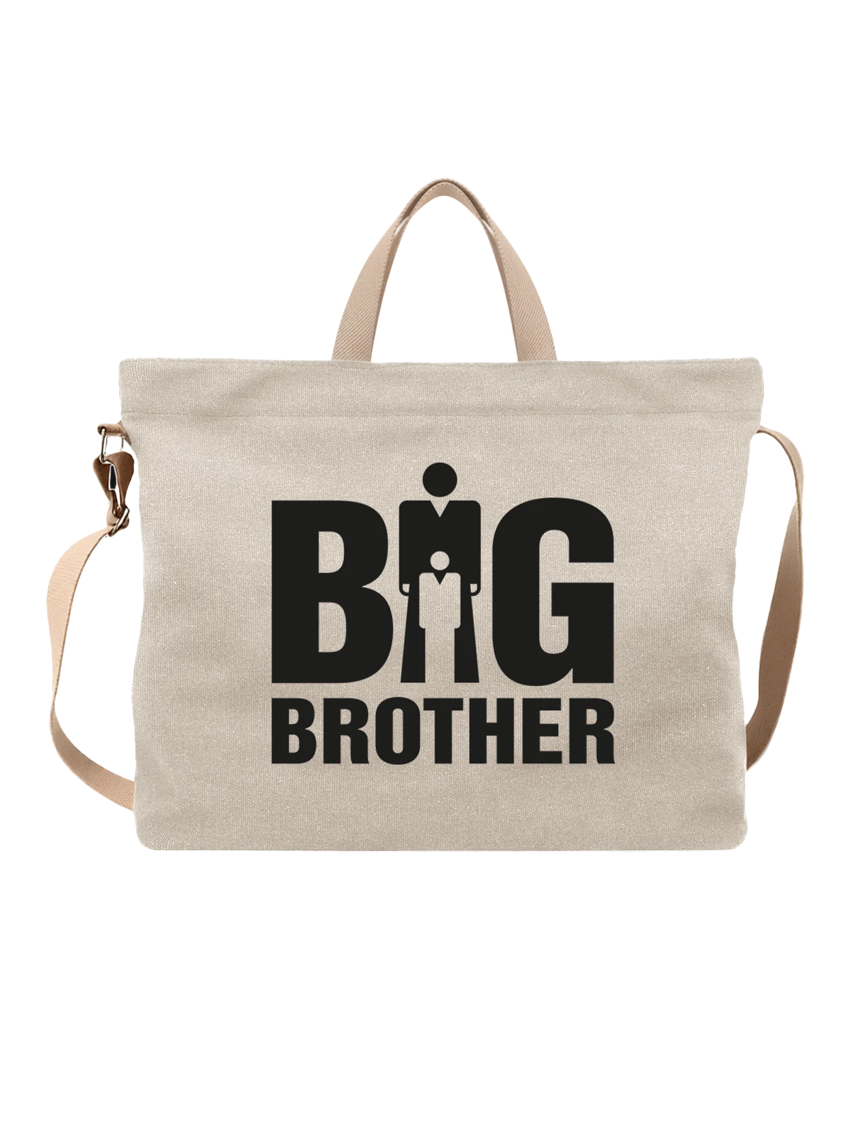 Сумка Brother белая с принтом — символ наблюдения — Белая, фото 1