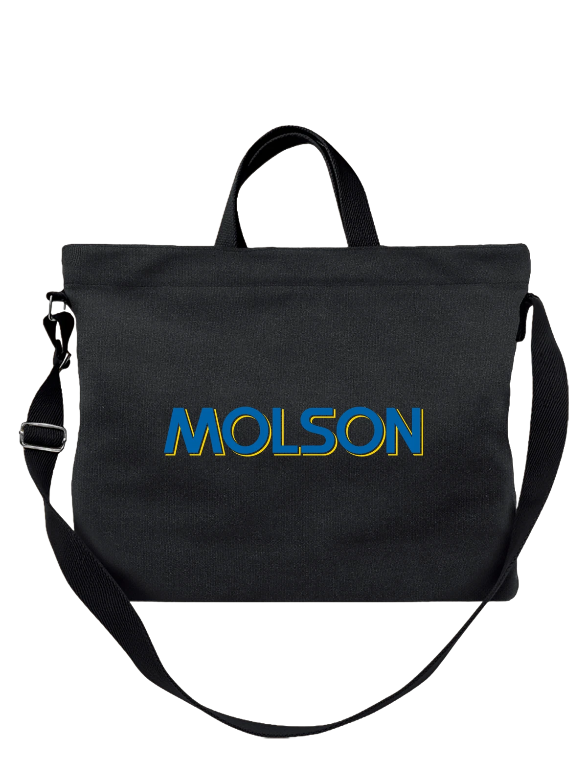 Сумка Molson чёрная с принтом — принт для бармена — Чёрная, фото 1