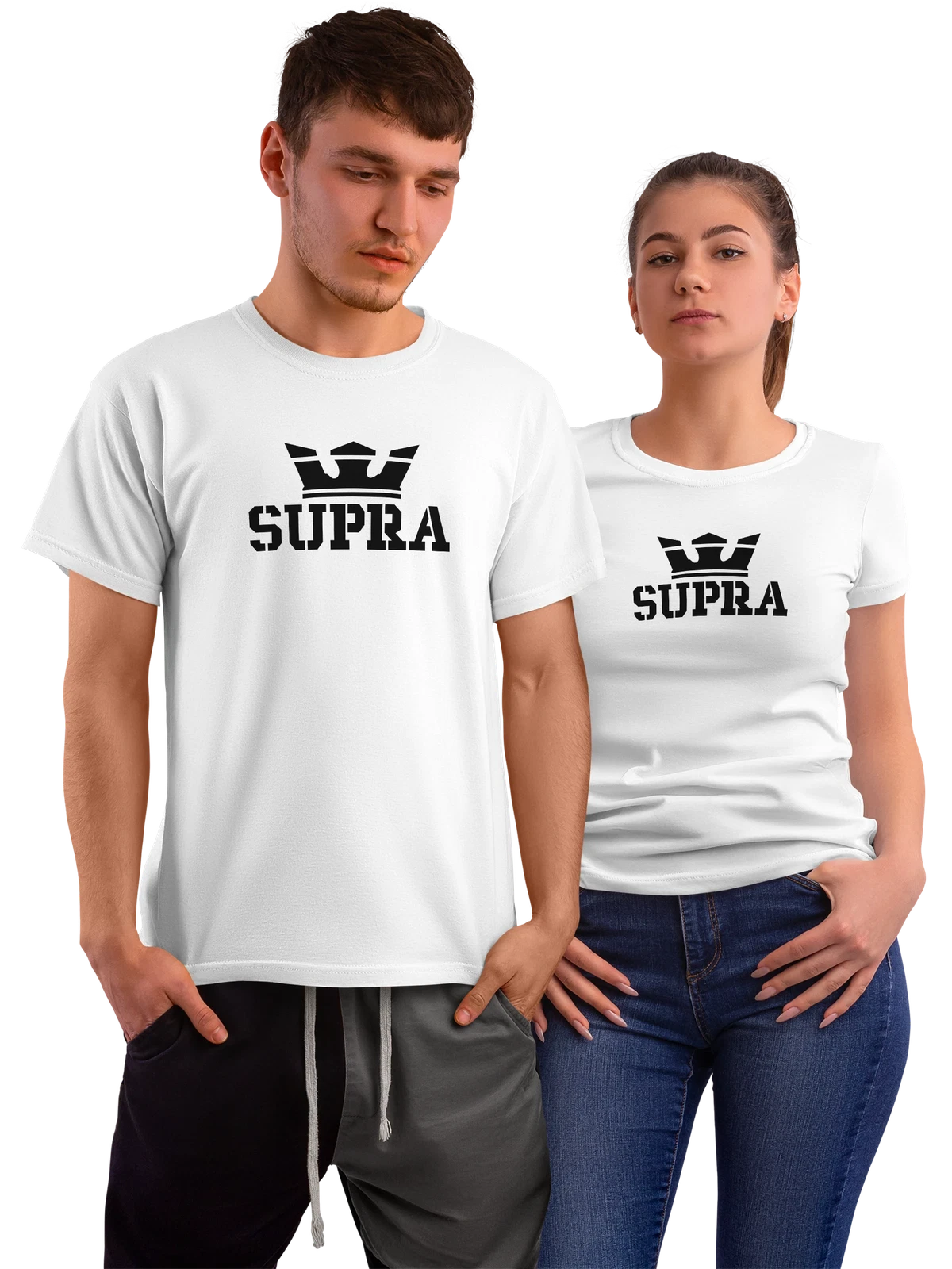 Футболка Supra белая с принтом — турбированный двигатель — Белая, фото 1