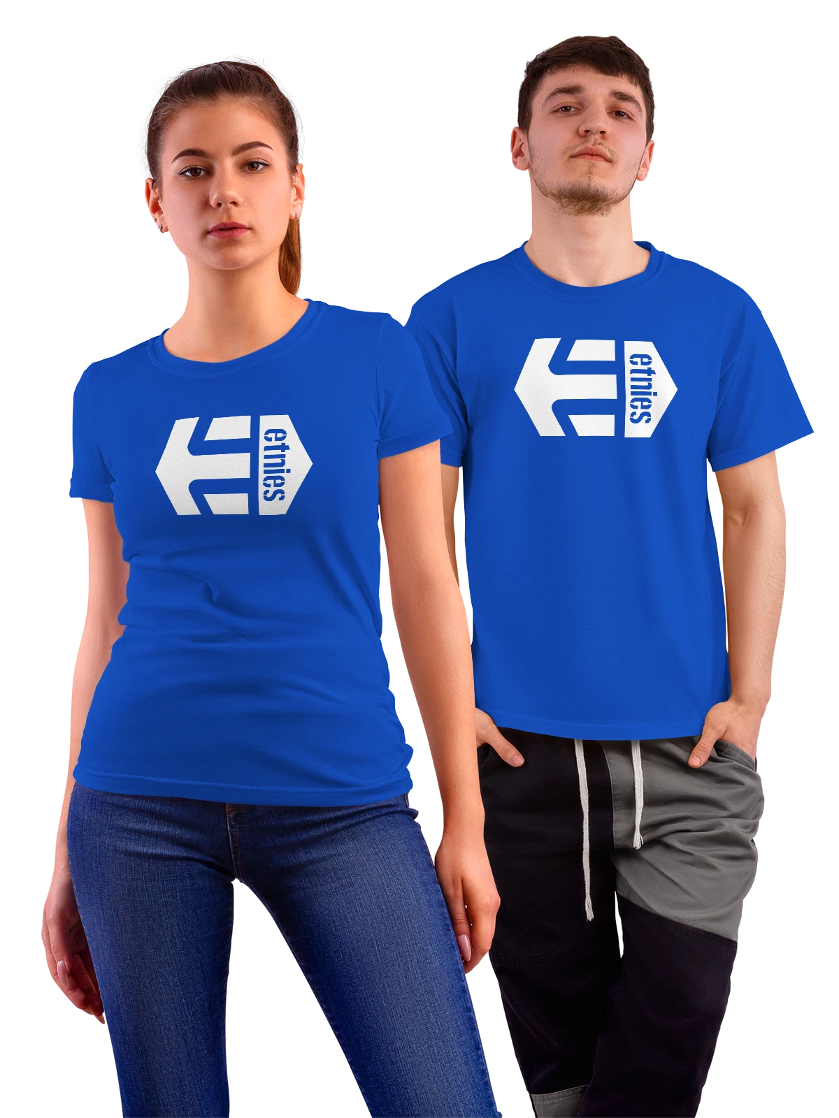 Футболка Etnies синяя с принтом — кеды для скейтбординга — Синяя, фото 1