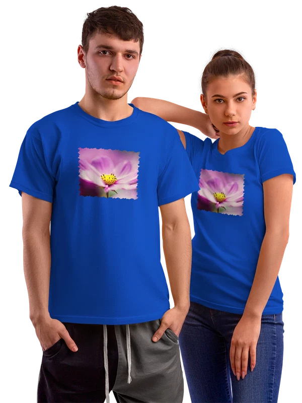 Футболка Макро Purple Cosmos Flower — Синяя, фото 1