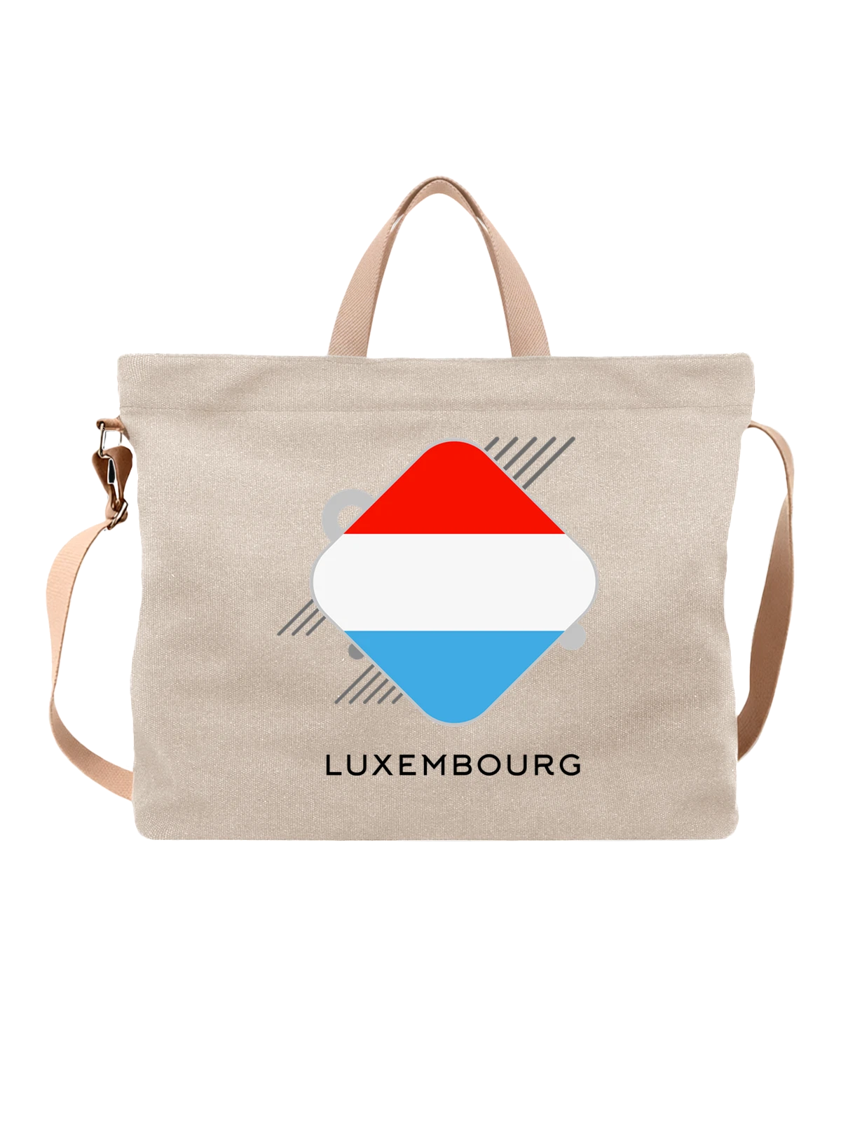 Сумка Флаг Люксембурга Luxembourg белая с принтом — национальная символика — Белая, фото 1
