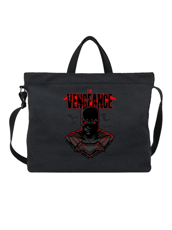 Сумка Бэтмен с красными глазами и надписью Vengeance — Чёрная, фото 1