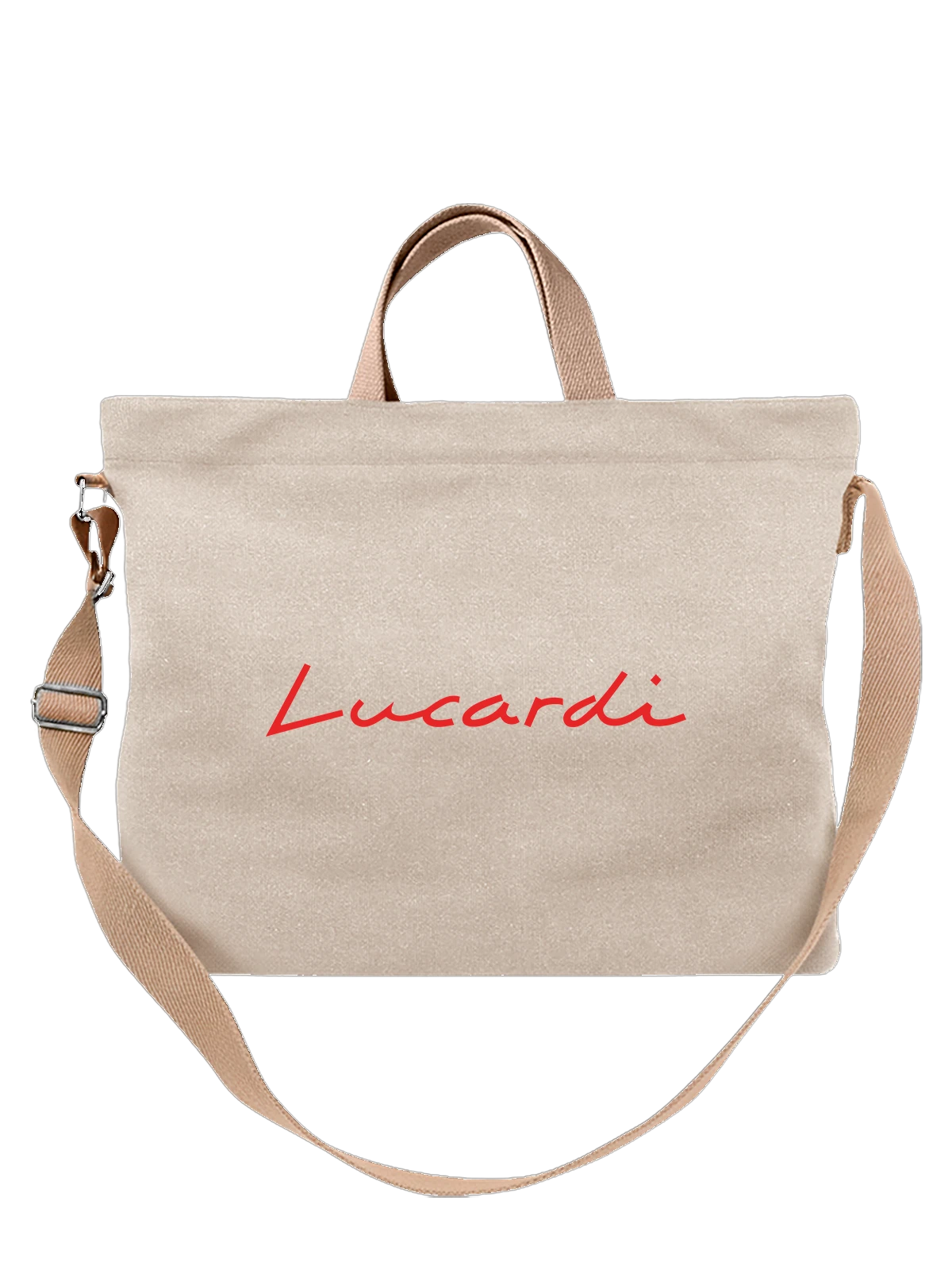 Сумка бежевая с принтом Lucardi — дизайнерская эстетика — Бежевая, фото 1