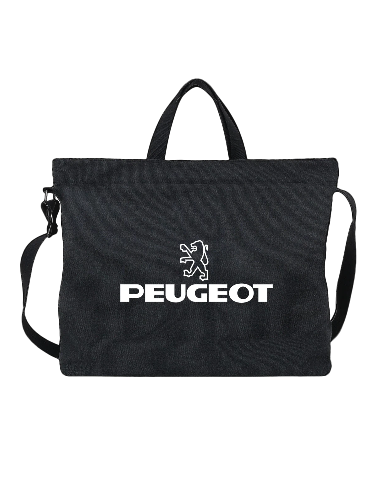 Сумка Peugeot чёрная с принтом — классическая эмблема — Чёрная, фото 1