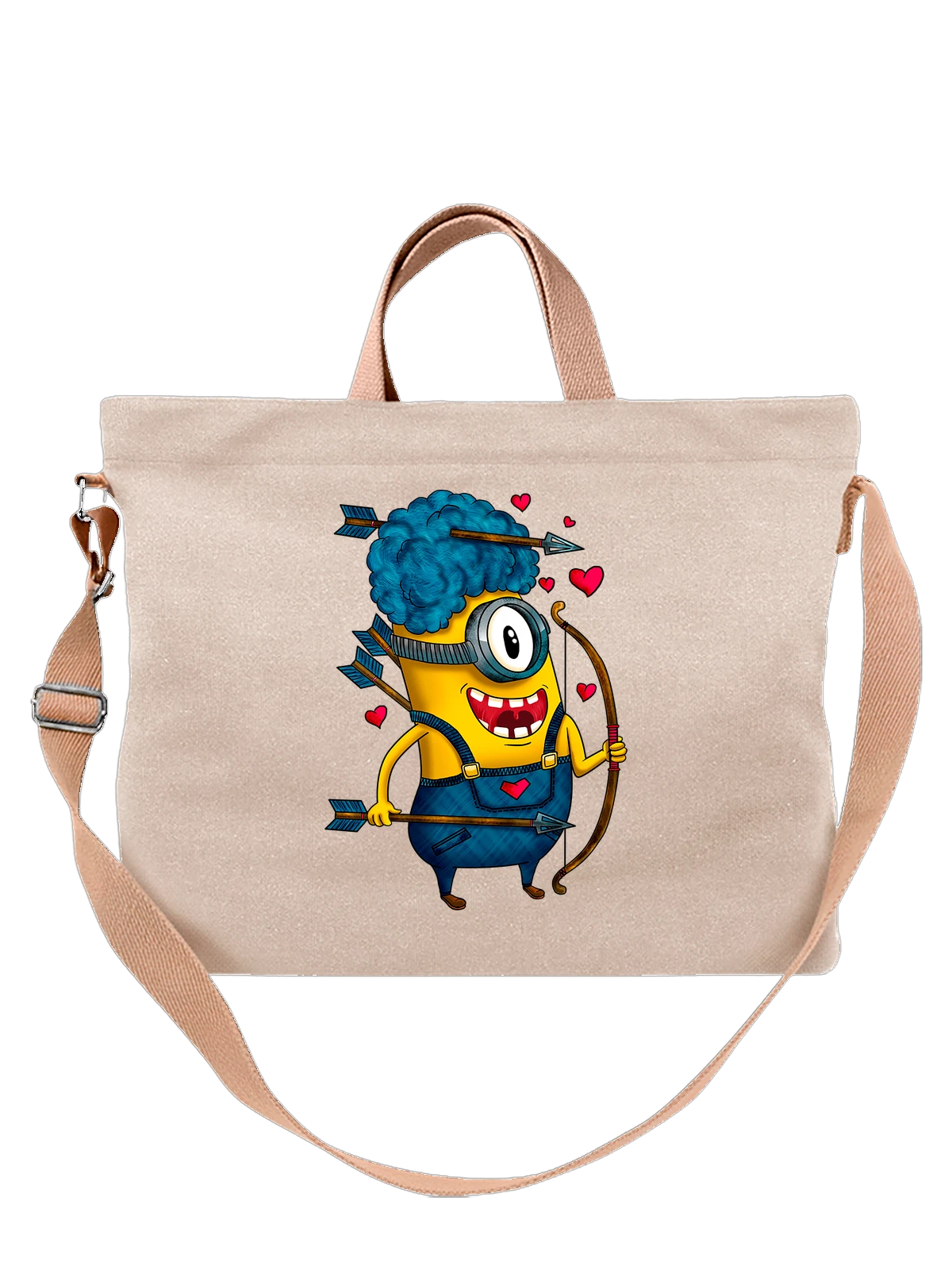 Сумка с Миньоном Minions белая с принтом — желтый персонаж — Белая, фото 1