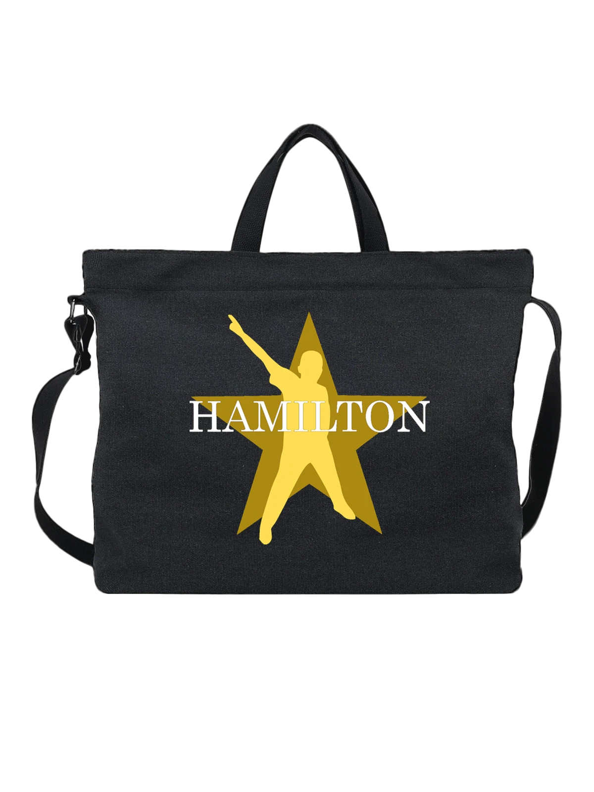 Сумка чёрная с принтом Hamilton — историческая драма — Чёрная, фото 1