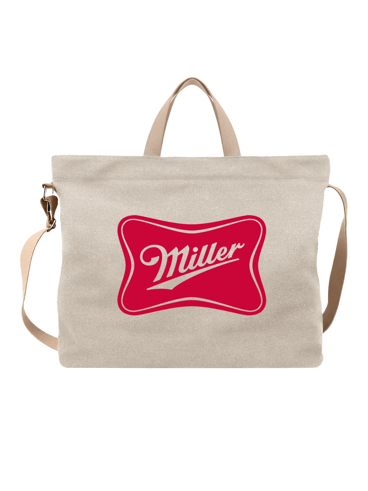Сумка Miller белая с принтом — классическая этикетка — Белая, фото 1
