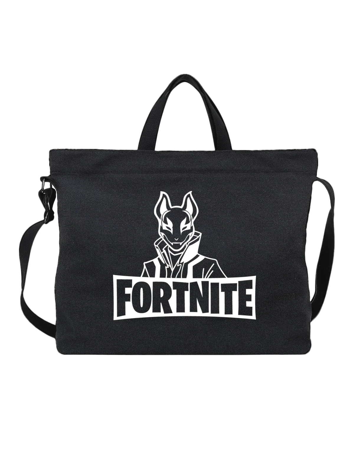 Сумка Fortnite чёрная с принтом — контрастный принт — Чёрная, фото 1
