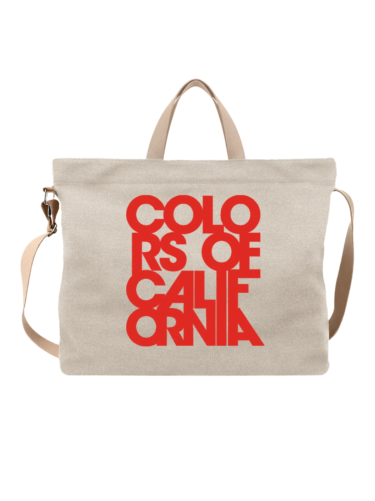 Сумка Colors of California белая с принтом — калифорнийский стиль — Белая, фото 1
